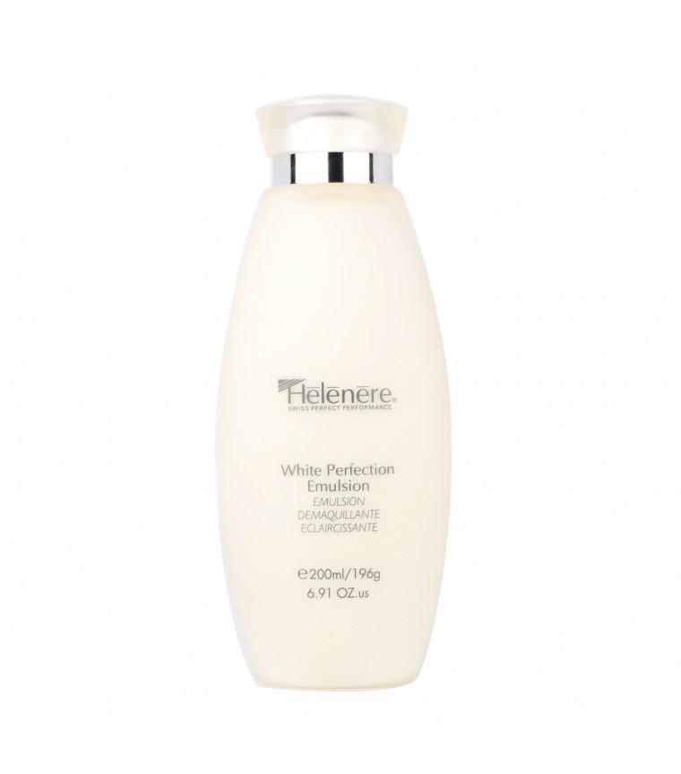 WHITE PERFECTION EMULSION (W700) : Lightening cleansing emulsion that dissolves all make-up traces and impurities while preserving the integrity of the epidermis. Apply with circular massage to face and neck, morning and evening and gently remove with a cotton wool moistened with White Perfection Tonic (W701).